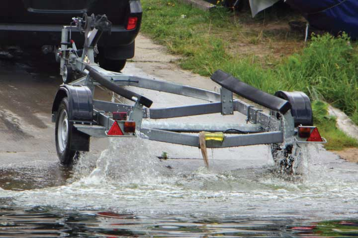 Boat Trailer in Water